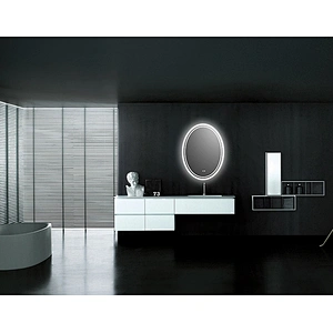 Mosmile Oval Wall Anti-fog Bathroom Mirror with LED Light